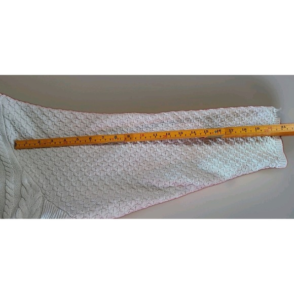 J Jill Open Front Cable Knit Chunky Long Cardigan Sweater Womens 3X Cream Beige - Picture 3 of 5